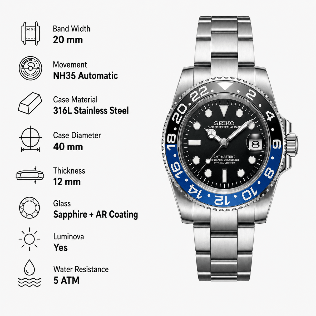 Seiko Mod GMT | TWT - TWTwatches